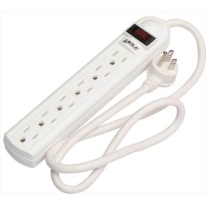 REGLETA 6 TOMACORRIENTES BLANCO CON INTERRUPTOR. EAGLE