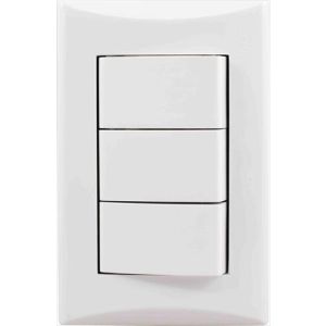 INTERRUPTOR TRIPLE BLANCO - LINEA PLATA. EAGLE