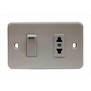 TOMACORRIENTE 2P + INTERRUPTOR SENCILLO BLANCO ETERNA. EAGLE