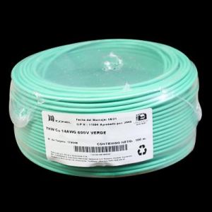 CABLE THW 14 AWG VERDE 100M. ICONEL