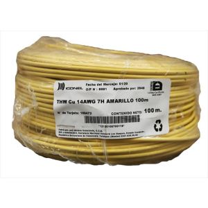 CABLE THW 14 AWG AMARILLO 100M. ICONEL
