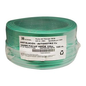 CABLE INSTALACION 18 AWG VERDE 100M. ICONEL