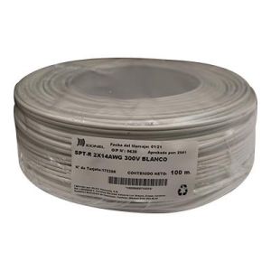 CABLE SPT 2X14 AWG BLANCO 100M. ICONEL