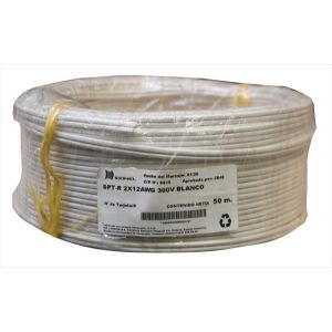 CABLE SPT 2X12 AWG BLANCO 50M ICONEL