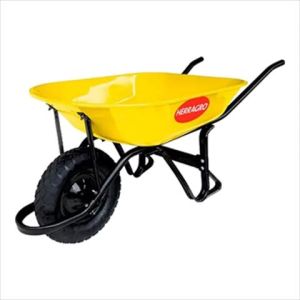 CARRETILLA 75LT AMARILLA RUEDA ANTIPINCHAZOS. HERRAGRO