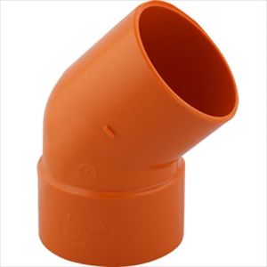 CODO AGUA SERVIDA 45º UM 110MM  REFORZADO NARANJA. TUBRICA