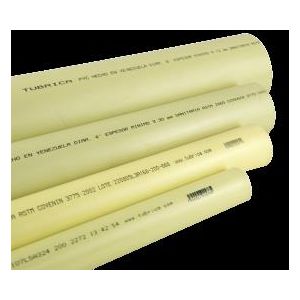 TUBO AGUA SERVIDA PVC UM 250MM X 3M - 4,9MM AMARILLO. TUBRICA.