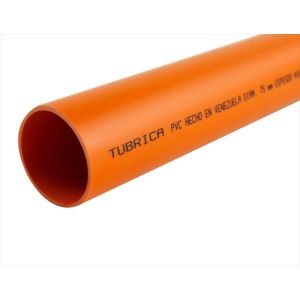 TUBO PVC UM 75MM X 3M - 3,2MM NARANJA  TUBRICA